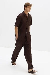Easy-Care Loose-Fit Linen-Blend Pants