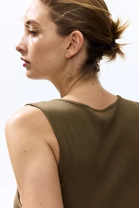 Silk-Blend Ribbed Tank Top