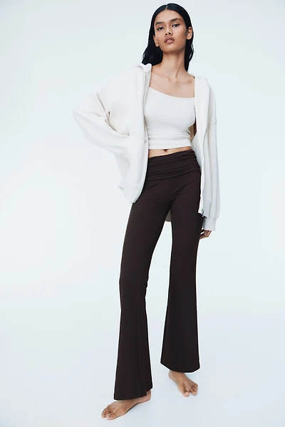 Gathered Microfiber Yoga Pants