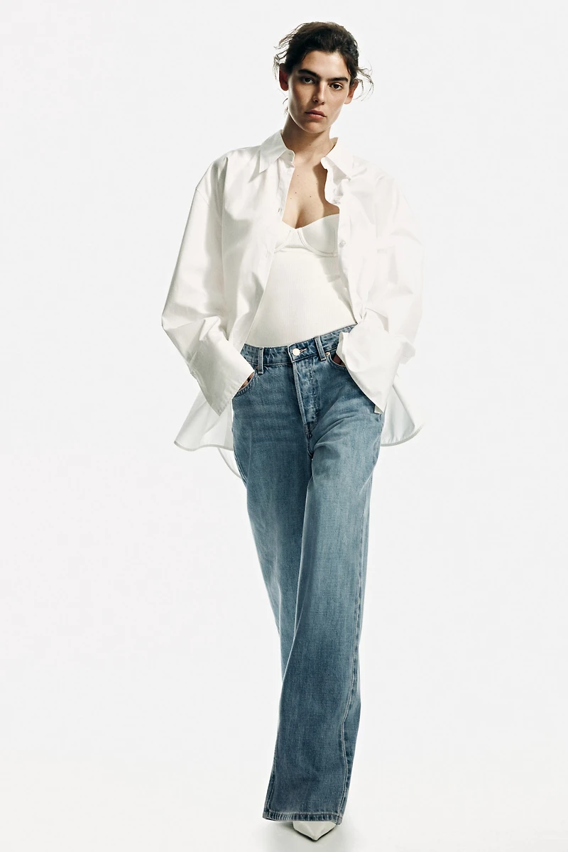 Wide-Leg Regular Waist Jeans