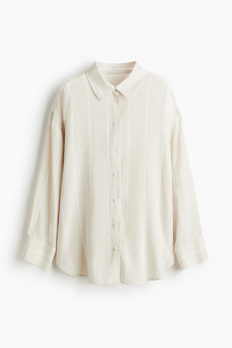 Oversized Linen-Blend Shirt