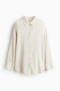 Oversized Linen-Blend Shirt