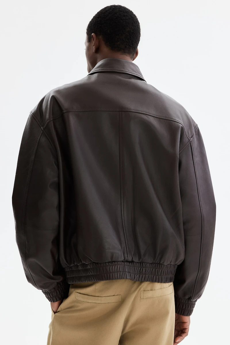 Blouson aviateur en cuir