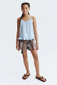 Lace-detail cotton top