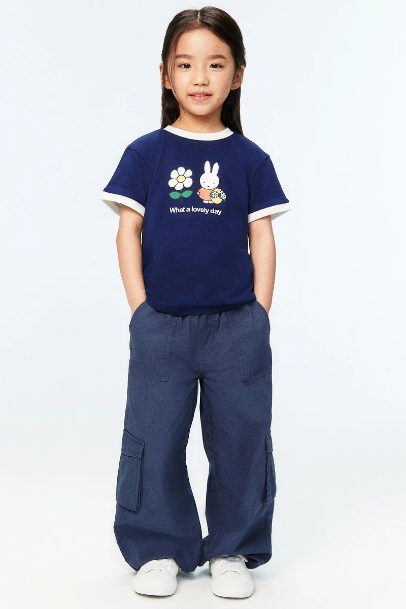 Cotton T-Shirt with Printed Motif