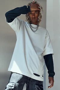 Oversized Fit Distressed-Look T-shirt