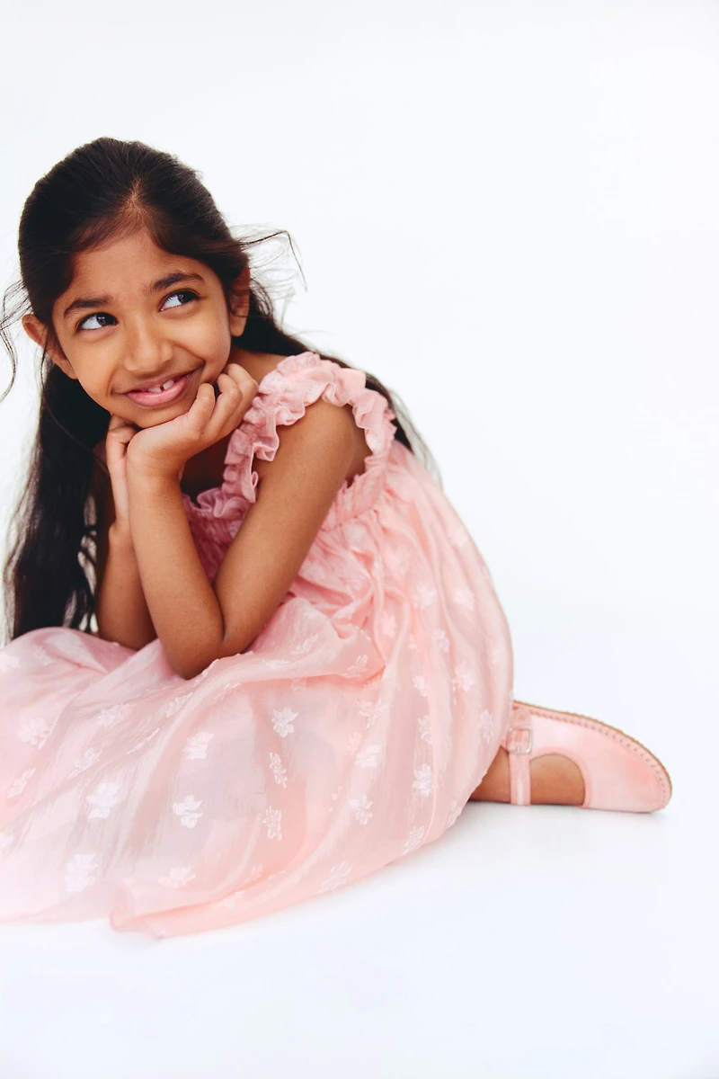 Robe jacquard volantée