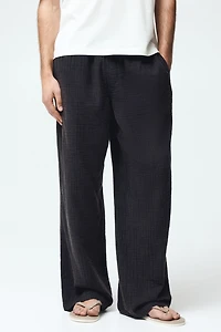 Pantalon ample en mousseline de coton