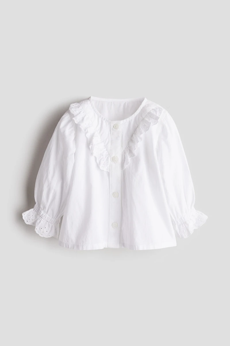 Blouse volantée en coton