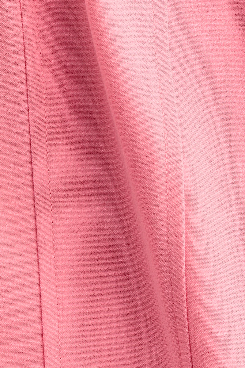 Flared-Skirt Tie-Detail Dress