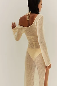 Robe de plage en tricot lâche