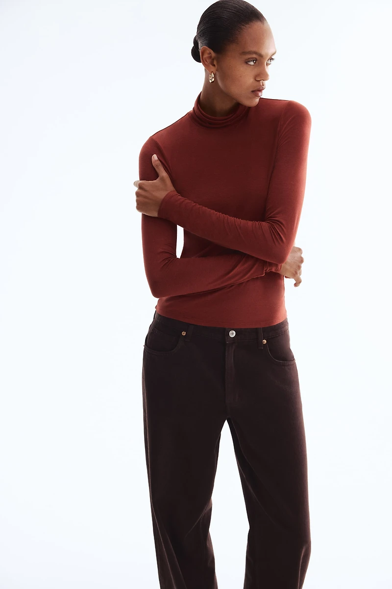 Viscose Turtleneck Top