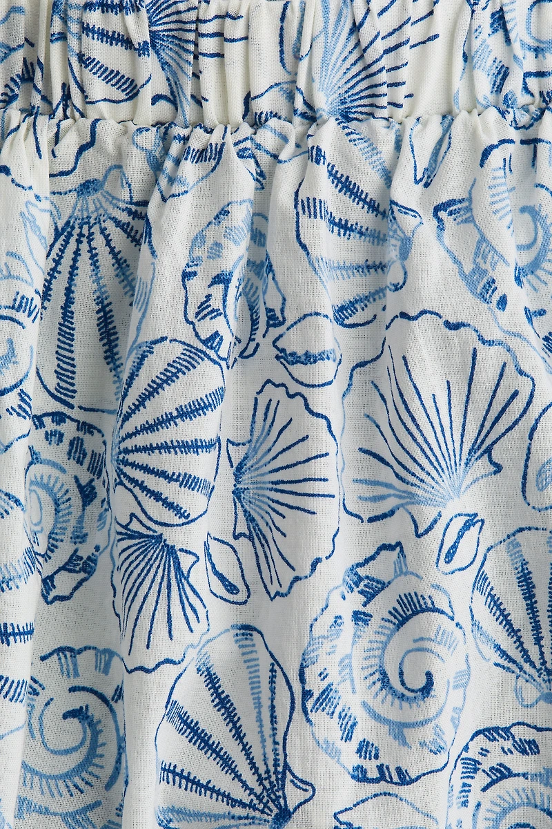 Lacing-detail cotton blouse