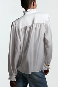 Blouse with Bow Collar