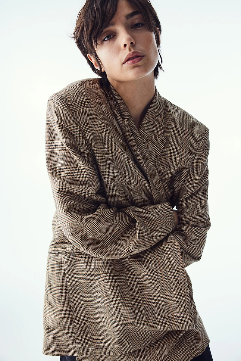 Linen-Blend Blazer