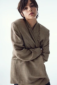 Linen-Blend Blazer