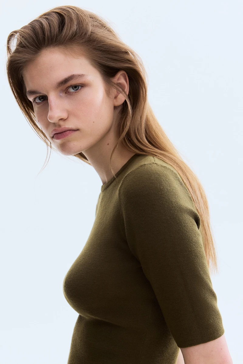 T-shirt en tricot côtelé