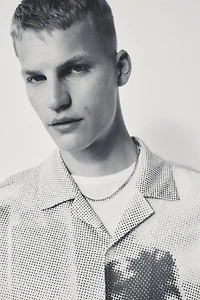 Loose-Fit Mesh Resort Shirt