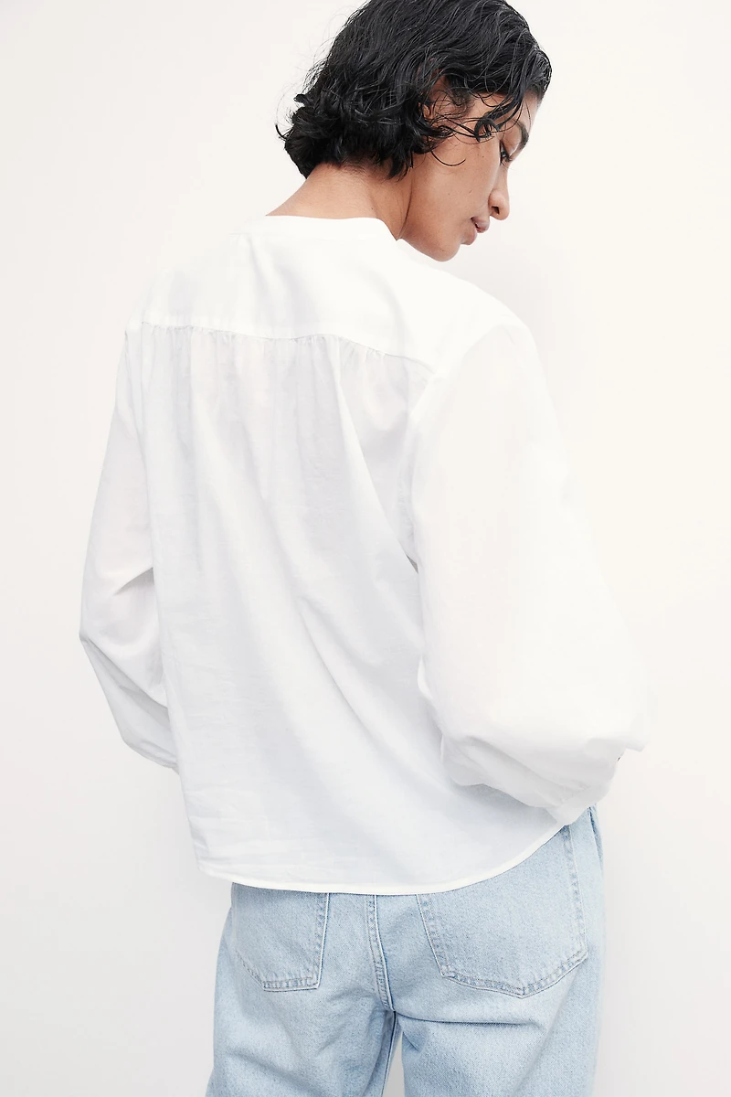 Blouse with Ladder Lace Insets