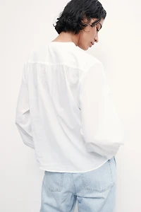 Blouse with Ladder Lace Insets