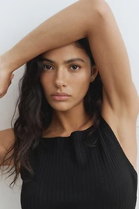 Rib-Knit Strappy Top