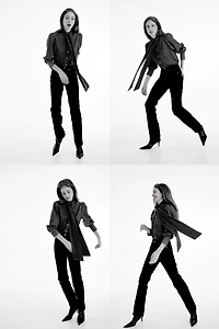 Scarf-Detail Denim Blouse