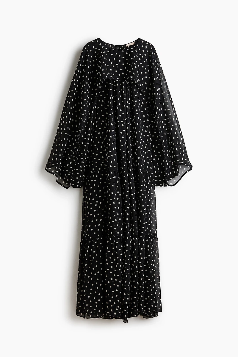 Tiered Cape-Detail Dress