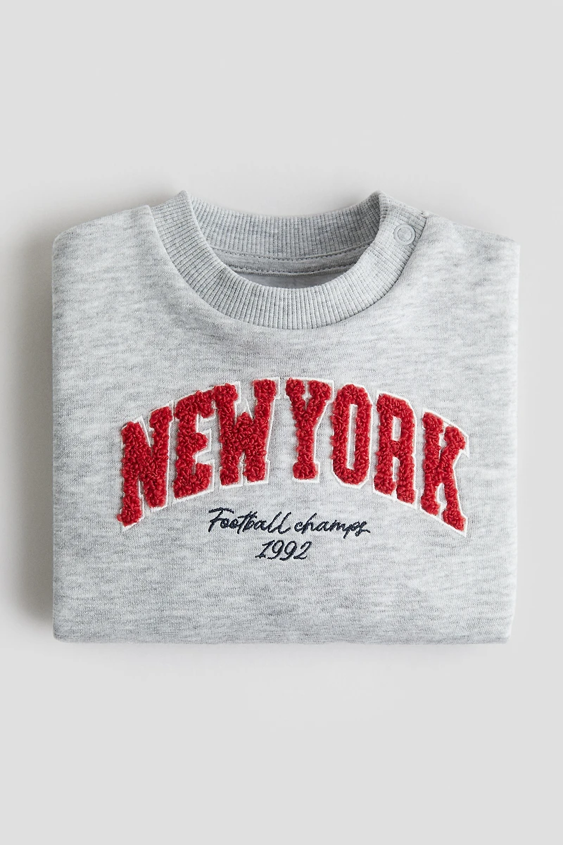 Motif-Detail Brushed-Inside Sweatshirt