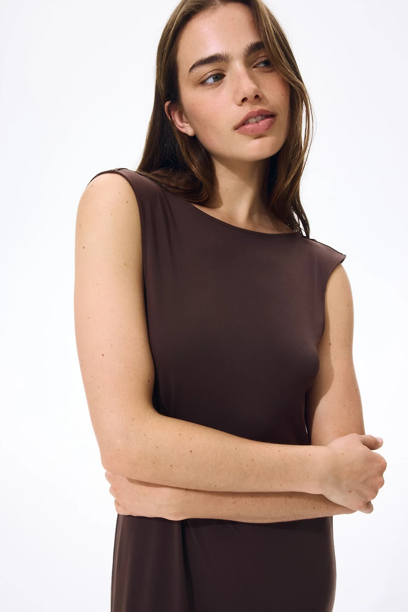 Cowl-back maxi dress