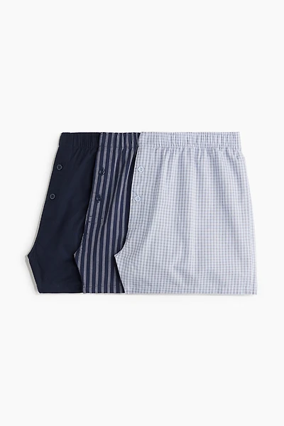 3-Pack Woven Cotton Boxer Shorts