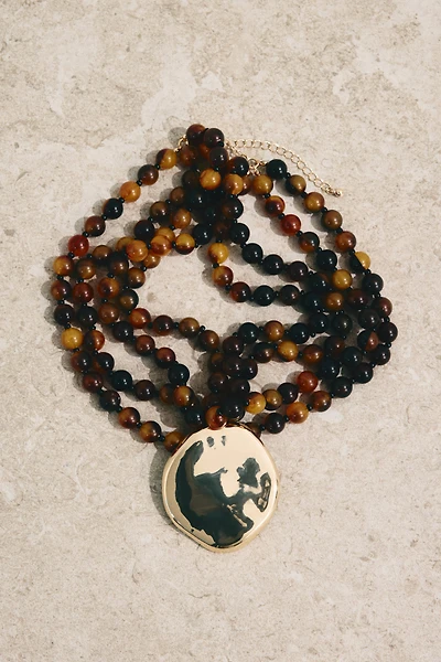 Collier de perles de fantaisie avec pendentif