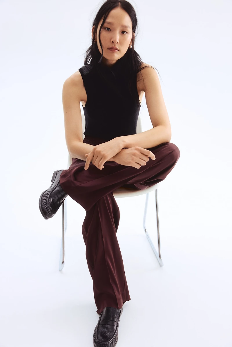 Wide Crease-Detail Pants