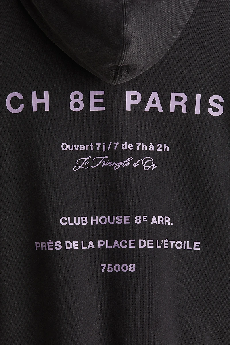 Loose-Fit Printed Hoodie