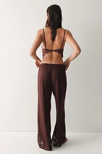 Lace-Trimmed Pajama Pants
