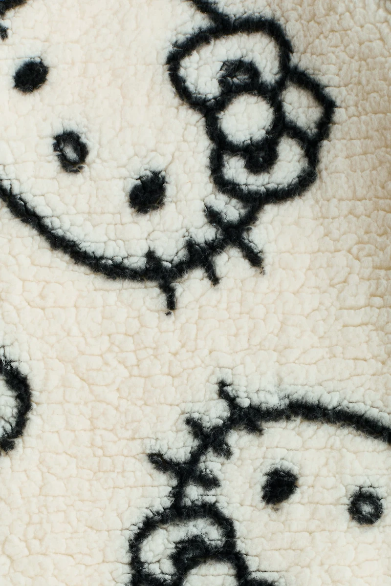 Motif-Detail Teddy Fleece Jacket