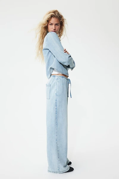 Pantalon en denim avec cordon de serrage