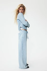 Pantalon en denim avec cordon de serrage