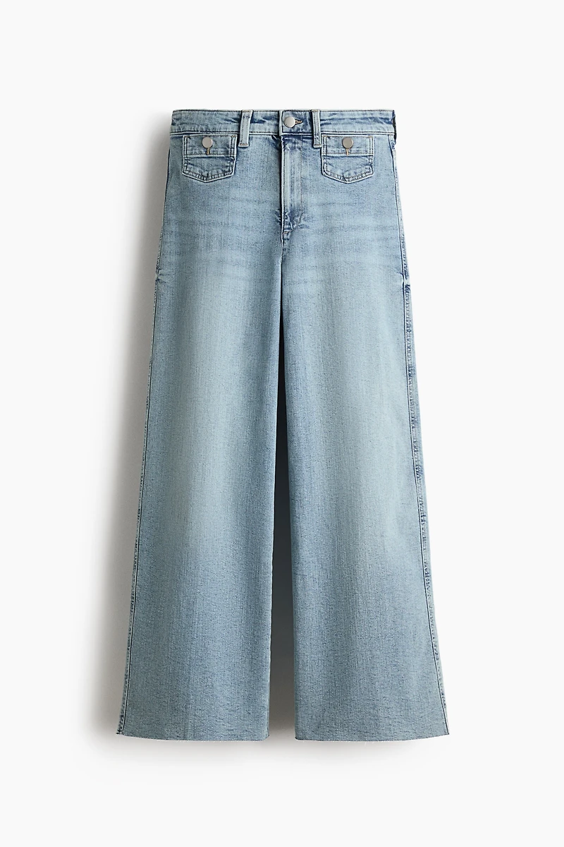 Wide High Waist Ankle Jeans