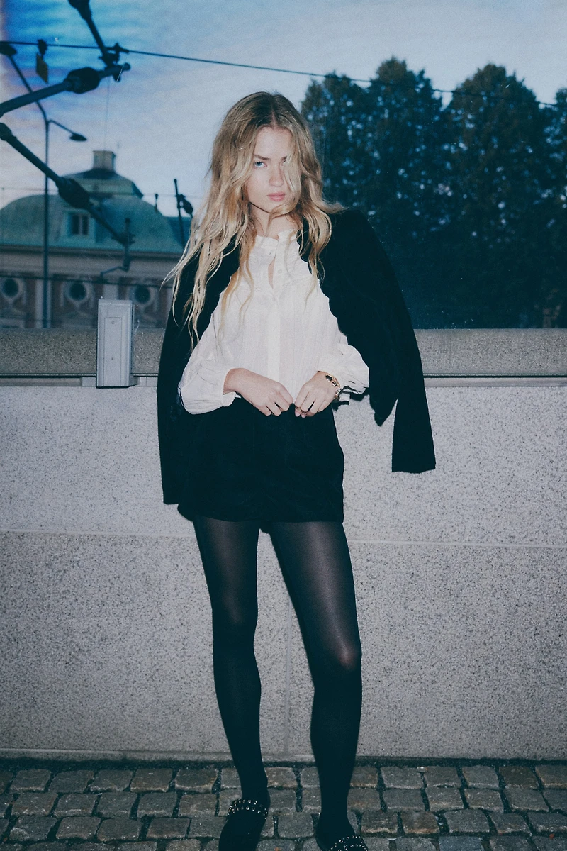 Veste en denim floqué