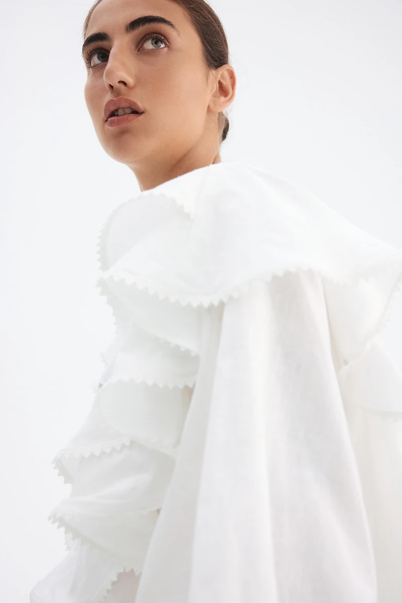 Robe tunique en lin mélangé