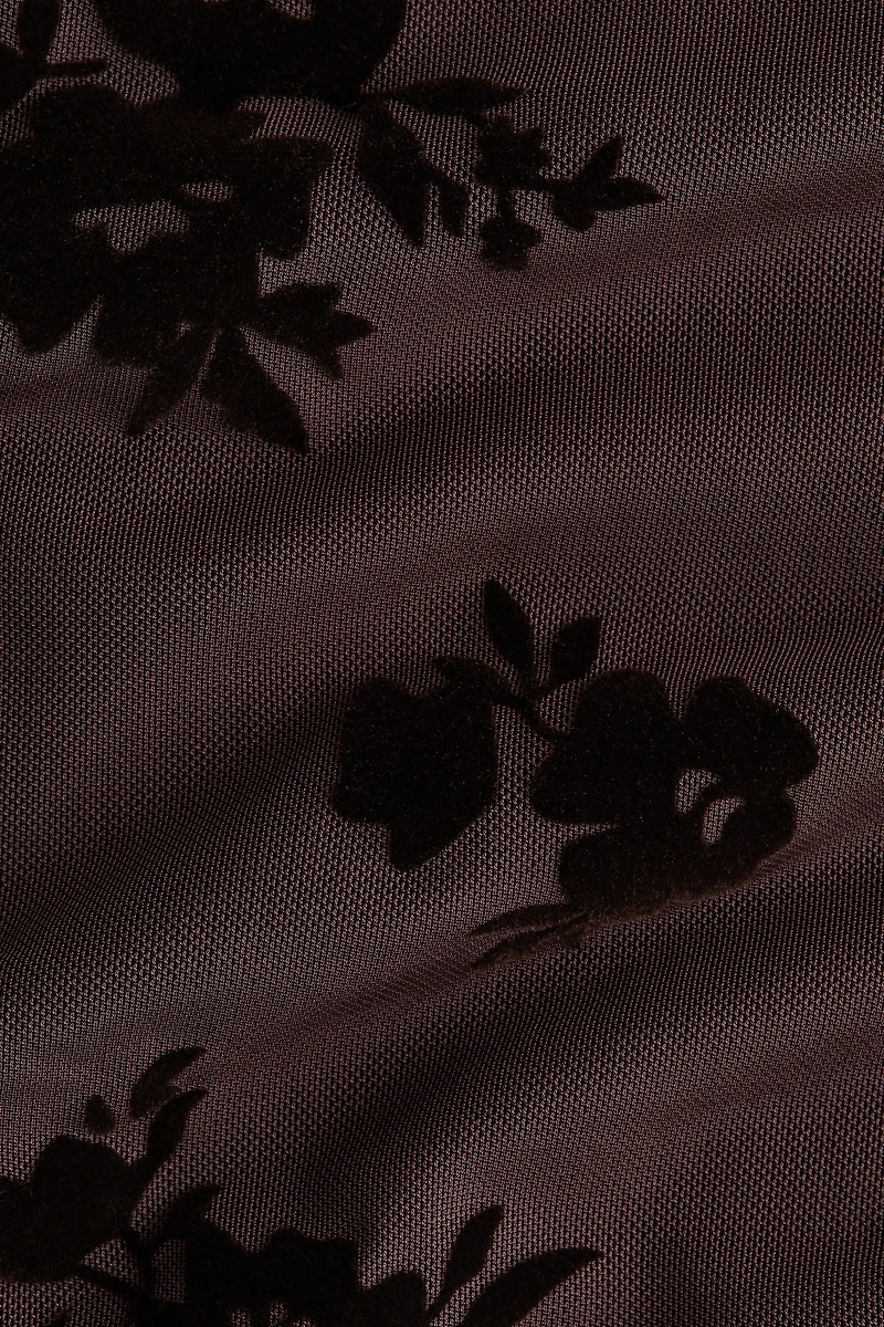 Asymmetric Flock-Print Top