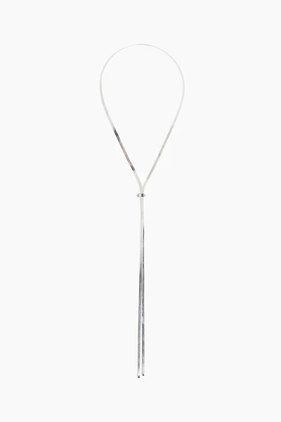 Herringbone-Chain Lariat Necklace