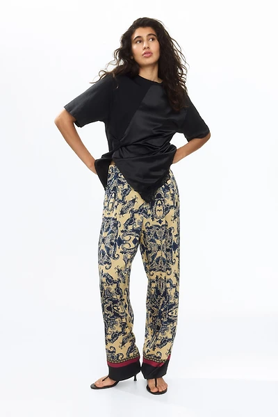 Barrel-Leg Drawstring Pants