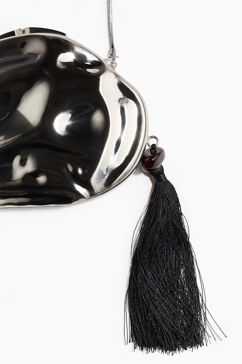 Asymmetric Metal Clutch Bag