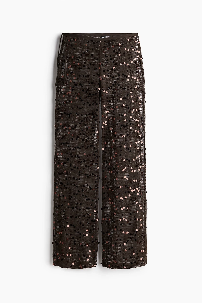 Sequined Net Pants