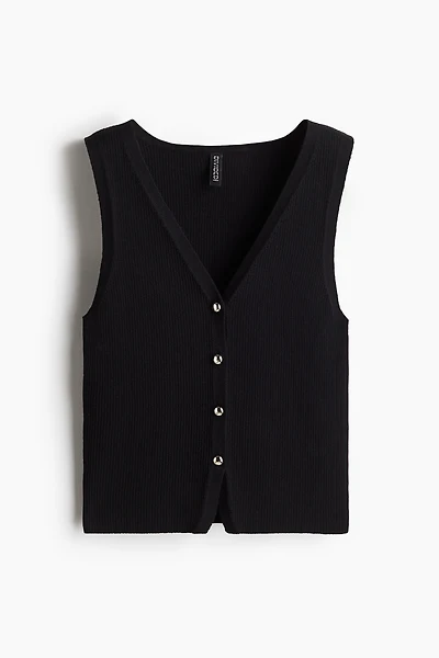 Button-Front Sweater Vest