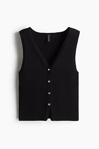 Button-Front Sweater Vest