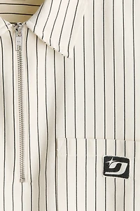 Relaxed-Fit Half-Zip Twill Shirt