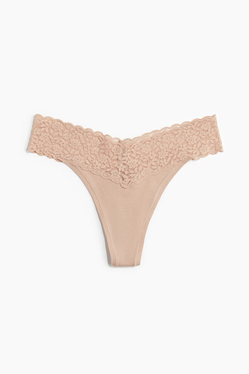 Lot de 5 culottes Thong en dentelle