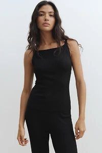 Rib-Knit Strappy Top